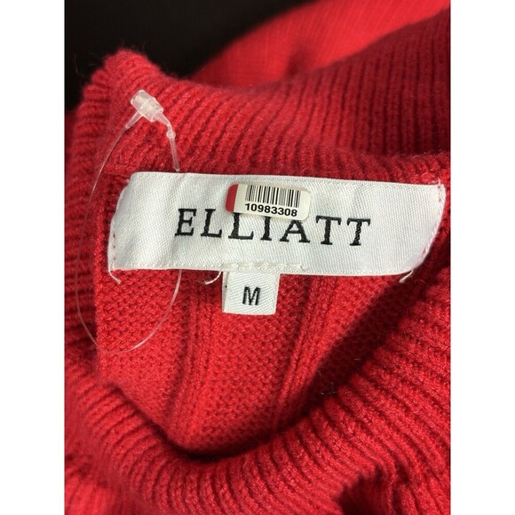 Elliatt Pomodoro Sleeveless Sweater Dress Red Medium Turtleneck Ruffle Hem - Picture 4 of 11